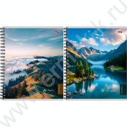 Тетрадь  48л клетка/спираль "Туманные пейзажи-3" ассорти NEW | Фото 1