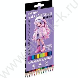 Карандаши  12цв Amai Menoko /шестигранные/ 2М, d грифеля-2,8мм, к/кор NEW | Фото 1