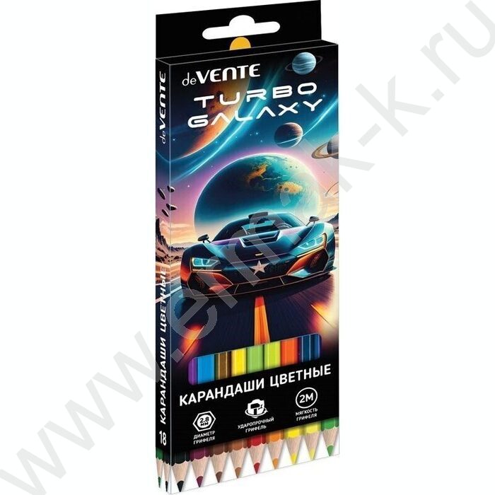 Карандаши  18цв Turbo Galaxy /шестигранные/ 2М, d грифеля-2,8мм, к/кор NEW | Фото 1