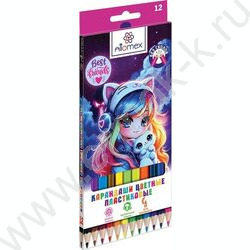 Карандаши пластиковые 12цв Best Friends /шестигранные / 2М, d грифеля-2,65мм /картон.короб NEW | Фото 1