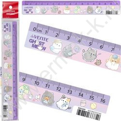 Линейка пл 16см "Ghost Meow" с дизайном, с цветным стикером NEW | Фото 1