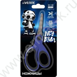 Ножницы 13,5см детские "Hey Bro" /с закругл. кончиками лезвий /прорезин.колца /блистер NEW | Фото 1