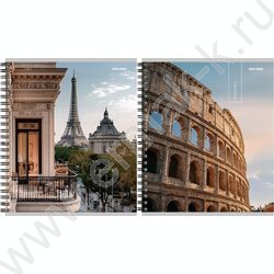Тетрадь  80л клетка/спираль "Красивая архитектура-12" ассорти NEW | Фото 1