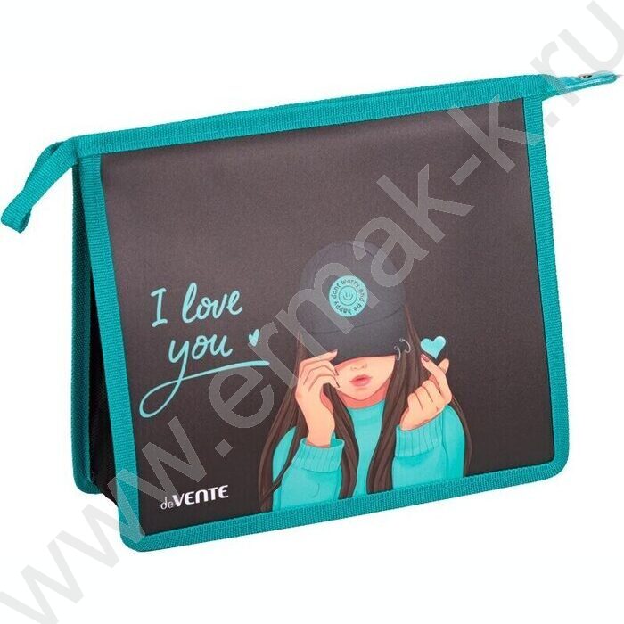 Папка для тетрадей A5 "K-Pop Heartbeat" текстиль,  молния сверху, текст.расшир. NEW | Фото 1