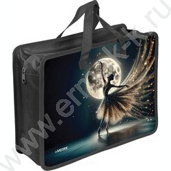 Папка для тетрадей A4 "Ballet" текстиль,  молния сверху, текст.расшир., с ручками NEW | Фото 1