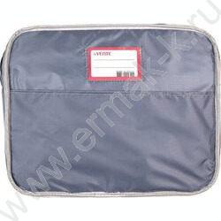 Папка для тетрадей A4 "Cool Raccoon" нейлон,  молния сверху, текст.расшир., с ручками, темно-сер NEW | Фото 2