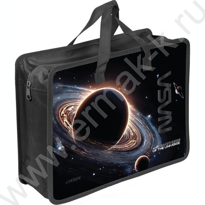 Папка для тетрадей A4 "Darkness of the Universe" текстиль,  молния сверху, текст.расшир., с ручк NEW | Фото 1