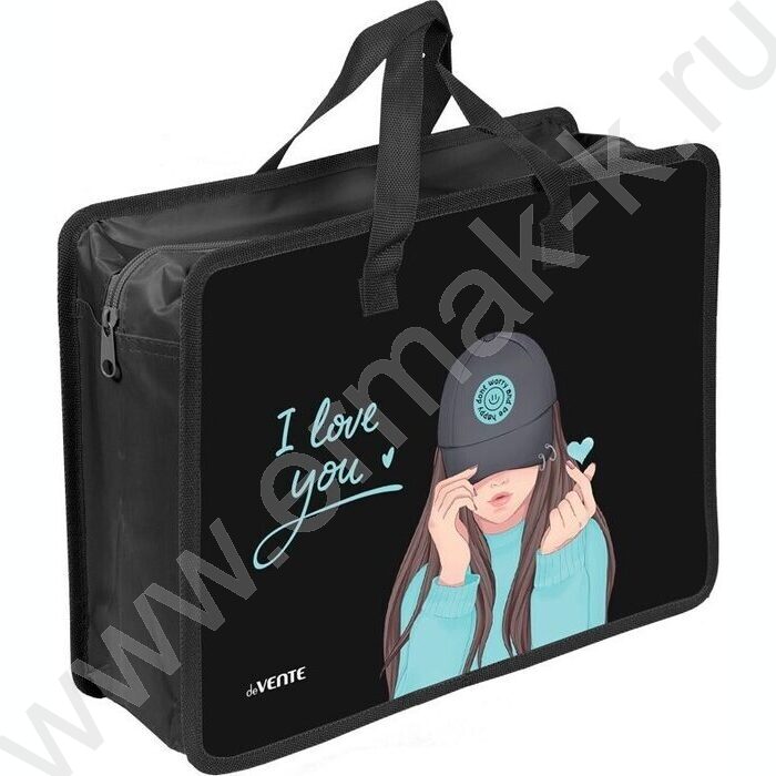 Папка для тетрадей A4 "K-Pop Heartbeat" текстиль,  молния сверху, текст.расшир., с ручками NEW | Фото 1