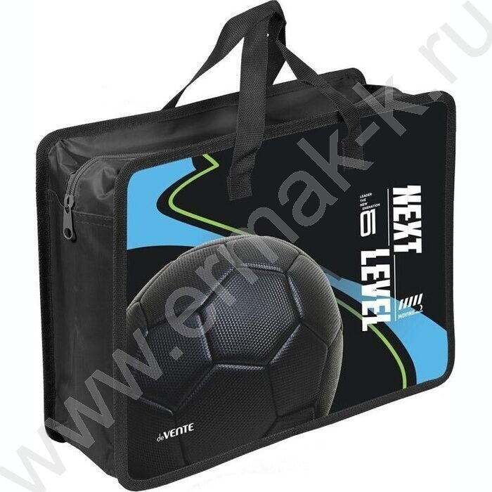 Папка для тетрадей A4 "Next Level Football" текстиль,  молния сверху, текст.расшир., с ручками NEW | Фото 1
