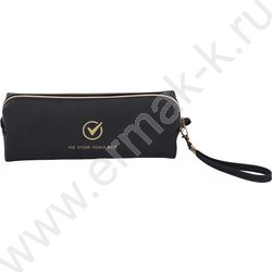 Пенал-косметичка молния "На этом пока всё", матов.иск.кожа, ручка -петля на карабине /черный NEW | Фото 2