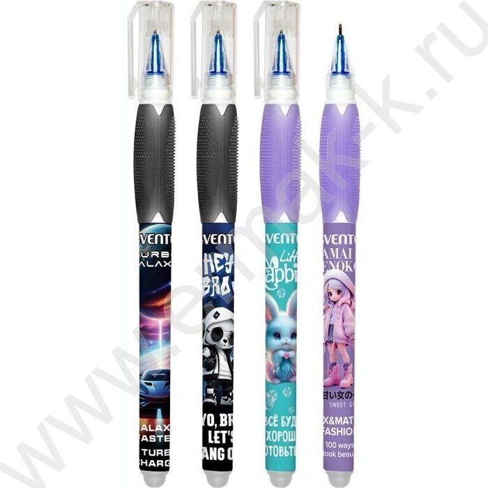 Ручка гелевая Пиши-Стирай 0,5мм синяя "Amai Menoko / Little Rabbit / Turbo Galaxy / Hey Bro" /ас | Фото 1