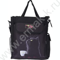 Сумка д/доп.занятий "MooreCafe" 36*31*13см /плотный полиэстер, с 2-мя ручками и ремнем, черная NEW | Фото 1