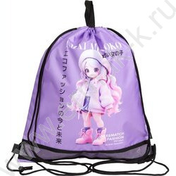 Сумка д/обуви 40*47см  водооттал. полиэстер, на верев. завязке, петля /лавандовый "Amai Menoko" NEW | Фото 1