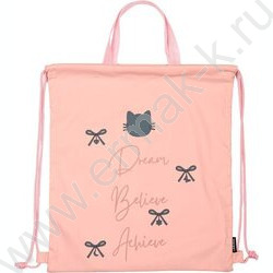 Сумка д/обуви 38*43см  водооттал. полиэстер, на верев. завязке, c ручками /персиковый "My Dream" NEW | Фото 2