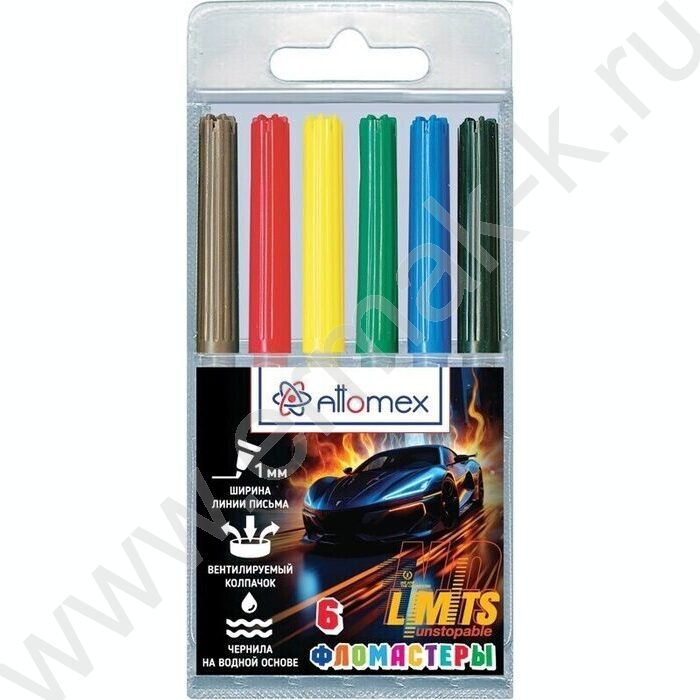 Фломастеры   6цв No Limits вентилируемый колпачок, пласт. блистер NEW | Фото 1