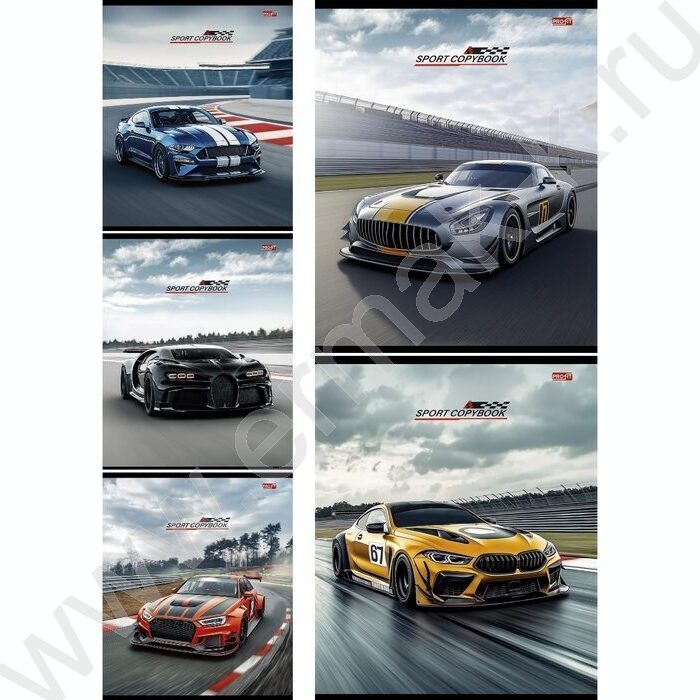 Тетрадь  48л клетка "Разные автомобили-17" ассорти | Фото 1