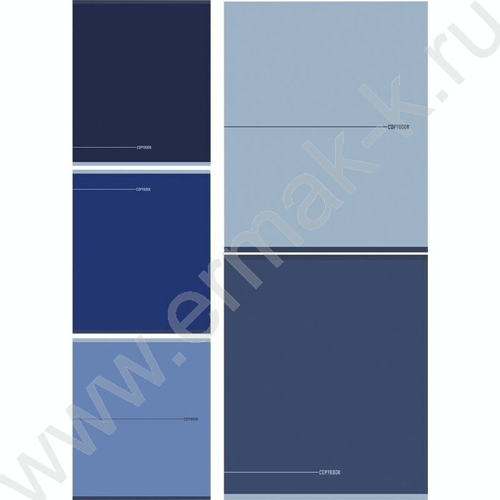 Тетрадь  48л клетка "Минимализм в синих тонах" /софт-тач/ ассорти | Фото 1