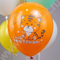 Шар воздушный 12" шелк рис. 1ст. СДР! Детские пухлые животные 2цв. 5 дизайнов NEW | Фото 7