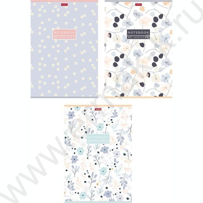 Тетрадь  80л А4 клетка "Музыка цветов" /ламинац.SOFT-TOUCH/ ассорти | Фото 1