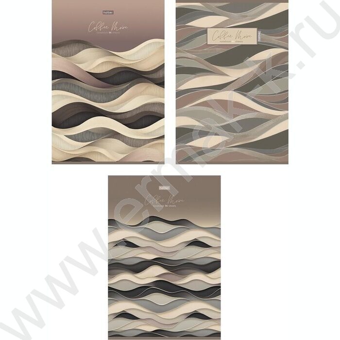 Тетрадь  96л А4 линейка "Кофейный муар" /мат ламин,тиснение/ ассорти | Фото 1