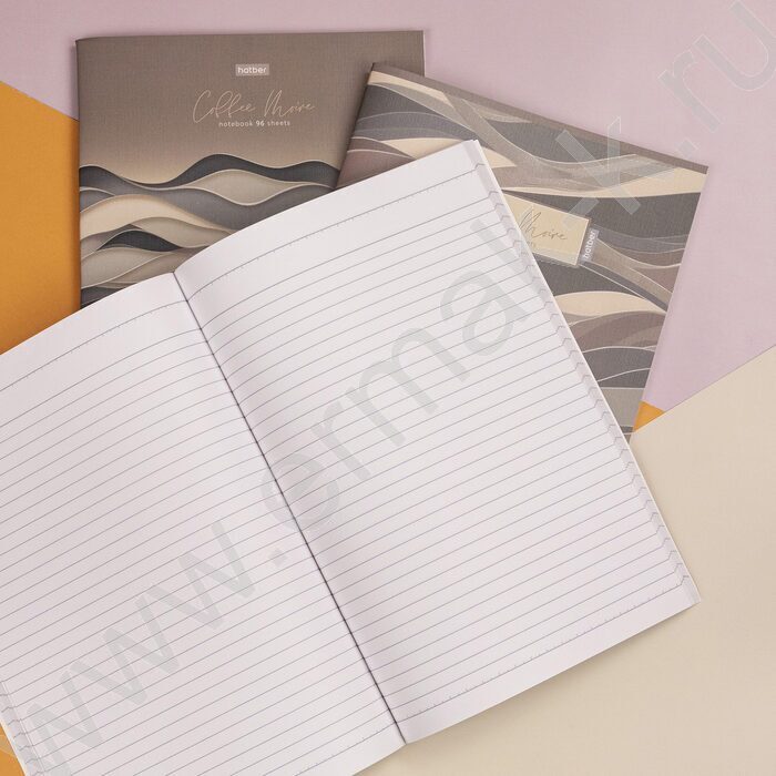 Тетрадь  96л А4 линейка "Кофейный муар" /мат ламин,тиснение/ ассорти | Фото 5