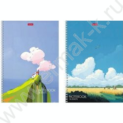 Тетрадь  96л А4 линейка/спираль/перфорация на отрыв "Далекие горизонты" /тиснение/ ассорти NEW | Фото 1