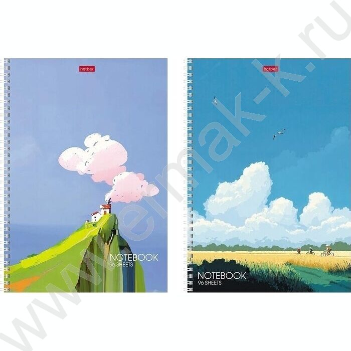 Тетрадь  96л А4 линейка/спираль/перфорация на отрыв "Далекие горизонты" /тиснение/ ассорти | Фото 1