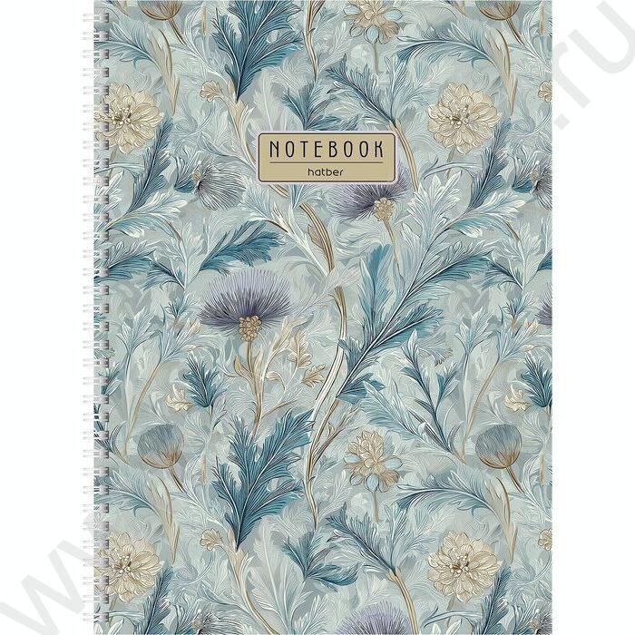 Тетрадь  80л А4 клетка/спираль/тв.обл. "Флоранс" /перфорация на отрыв,глянц. ламин./ | Фото 1