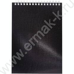 Блокнот  80л А5 спираль бумвинил "METALLIC Черный" NEW | Фото 1