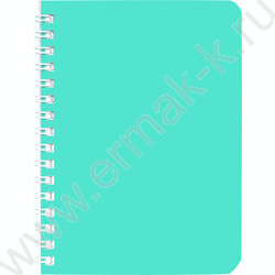 Зап. книжка  80л А6 спираль /ламинац.SOFT-TOUCH /перфорация "Аквамарин" NEW | Фото 1