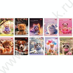 Зап. книжка  24л А6 "Маленькие ушки" клетка,глянц.ламин.,ассорти NEW | Фото 1