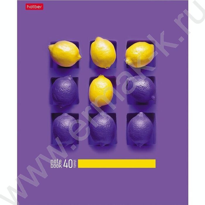 Тетрадь  40л клетка/пластик обл. "New fruits" ассорти | Фото 4