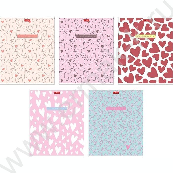 Тетрадь  48л клетка/пластик обл. "LOVE IS...." ассорти | Фото 1