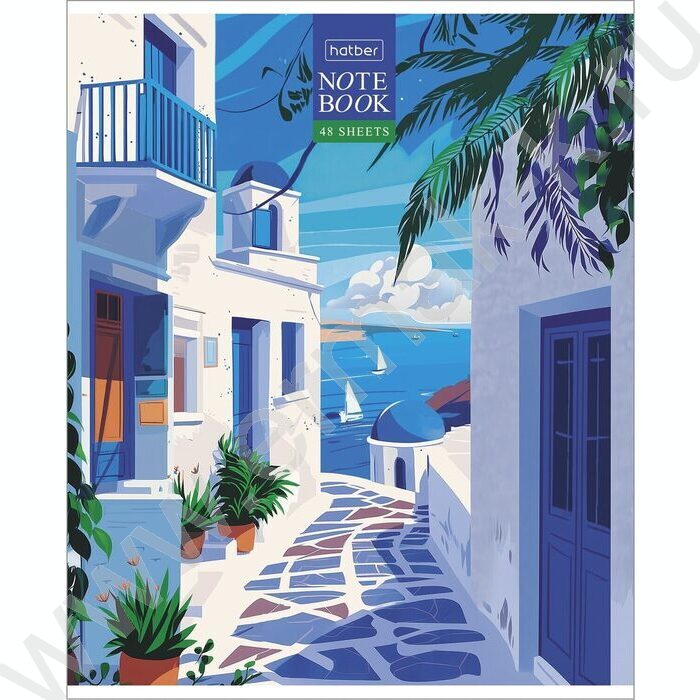 Тетрадь  48л клетка "Солнечные кварталы" /тиснение/ 5видов | Фото 3