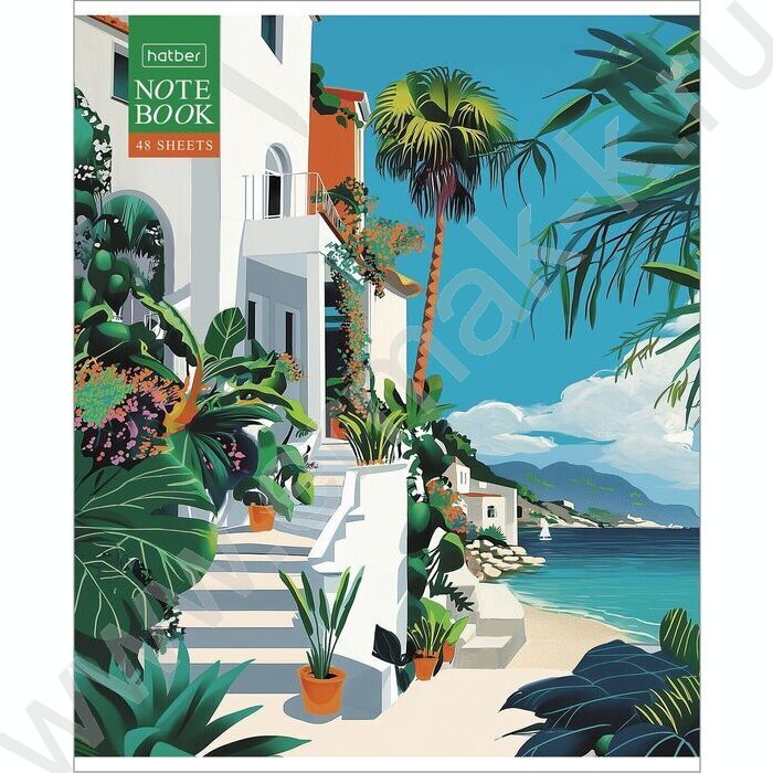 Тетрадь  48л клетка "Солнечные кварталы" /тиснение/ 5видов | Фото 4