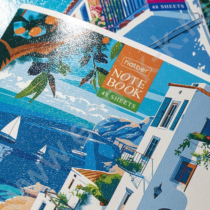 Тетрадь  48л клетка "Солнечные кварталы" /тиснение/ 5видов | Фото 8