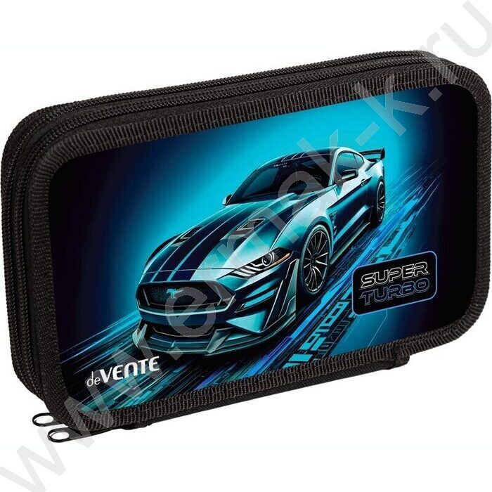 Пенал б/наполн. 2молнии  205x108мм "Super Turbo", картон с покрытием из фольги с конгрев. тиснен | Фото 1