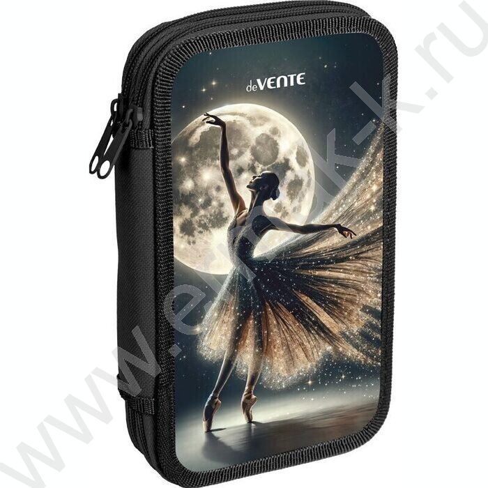 Пенал б/наполн. 2молнии  205x108мм "Ballet", картон с покрытием из фольги с конгрев. тиснением | Фото 1