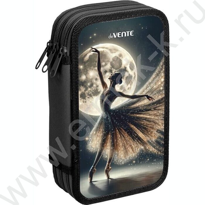 Пенал б/наполн. 3молнии 205x108мм "Ballet", картон с покрытием из фольги с конгрев. тиснением | Фото 1