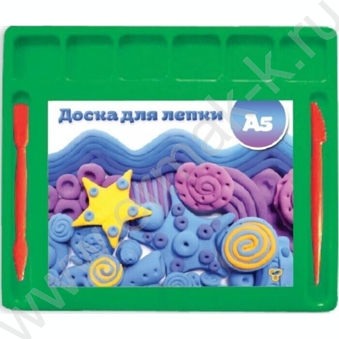 Доска д/лепки А5 /цветная, 2 стека+отделения для пластилина | Фото 1
