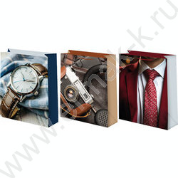 Пакет подарочный бумажный 14*20см Мужской микс NEW | Фото 1