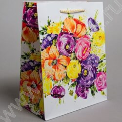 Пакет подарочный бумажный 18*23см Женский микс NEW | Фото 5