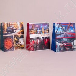 Пакет подарочный бумажный 26*32см Мужской микс NEW | Фото 2