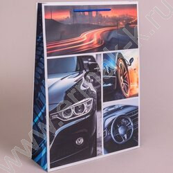 Пакет подарочный бумажный 33*45см Мужской микс NEW | Фото 3