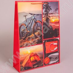 Пакет подарочный бумажный 33*45см Мужской микс NEW | Фото 4