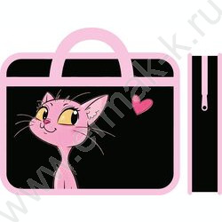 Папка д/тетрадей А4 пластик с ручками Розовый кот NEW | Фото 1