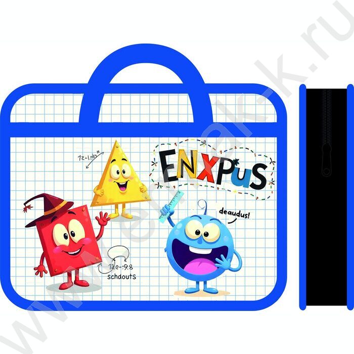 Папка д/тетрадей А4 пластик с ручками, широкая Весёлые фигуры | Фото 1