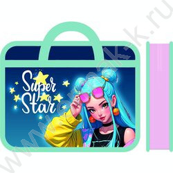 Папка д/тетрадей А4 пластик с ручками, широкая Суперзвезда NEW | Фото 1