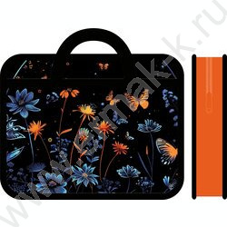 Папка д/тетрадей А4 пластик с ручками, широкая Цветы и бабочки NEW | Фото 1