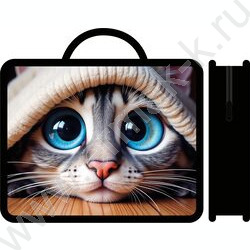 Папка д/тетрадей А4 пластик с ручками Голубоглазый кот NEW | Фото 1